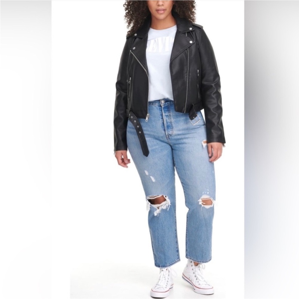Levi's Vegan Leather Moto Bomber Jacket Black Size 2X